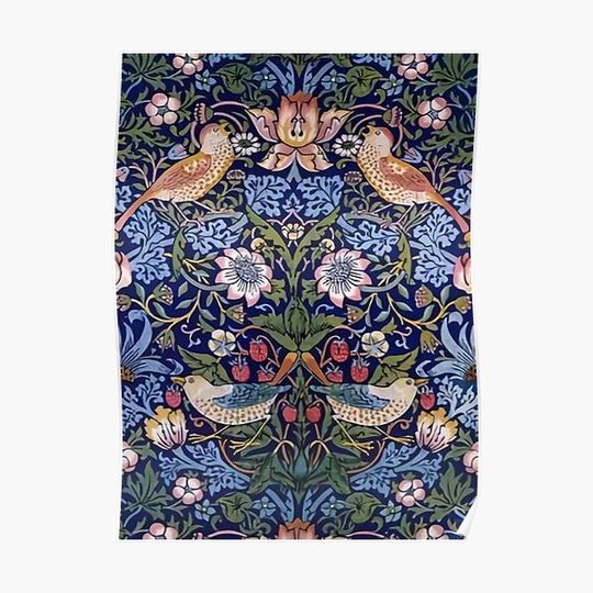 Discover Morris Flowers n Bird Premium Matte Vertical Poster