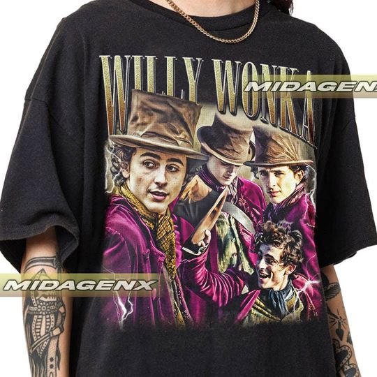 Discover Limited Willy Wonka Timothee Chalamet Vintage T-Shirt