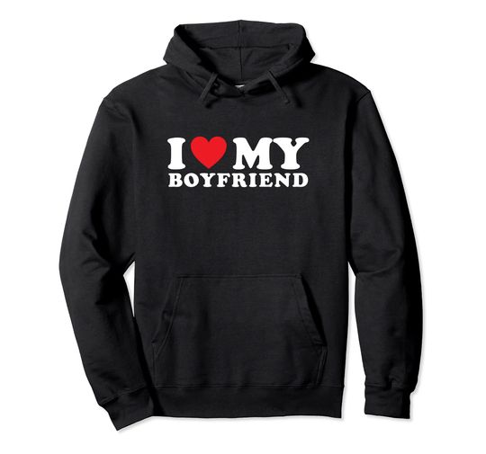 Discover I Love My Boyfriend I Heart My Boyfriend BF Funny Pullover Hoodie