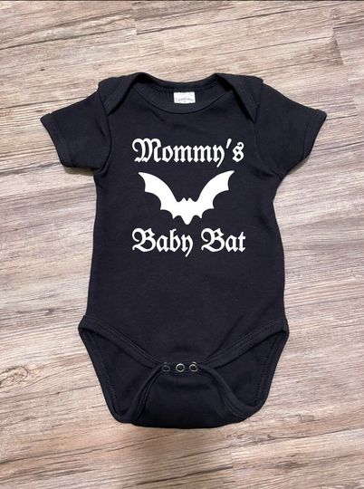 Discover Mommys/ daddys baby bat black goth onesie