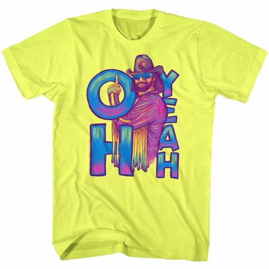Discover Macho Man Oh Yeah Neon Yellow Heather Adult T-Shirt
