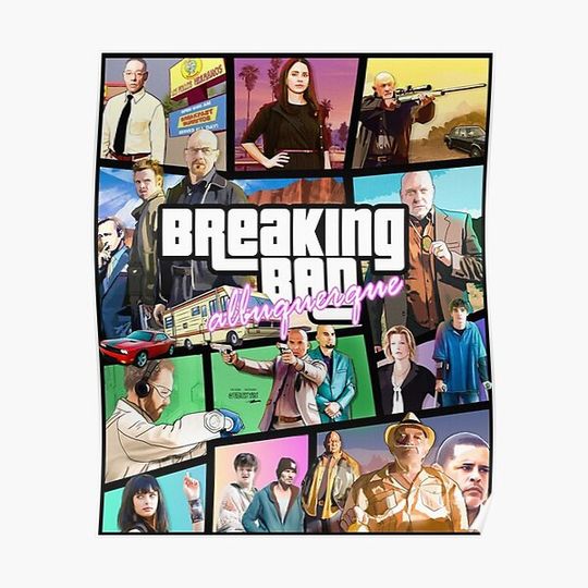 Discover breaking bad Albuquerque custom GTA art Premium Matte Vertical Poster