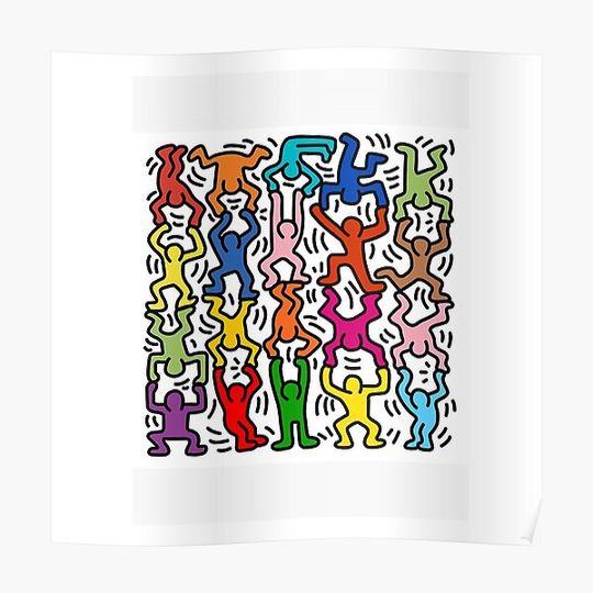Discover Haring People Dancing Premium Matte Vertical Poster