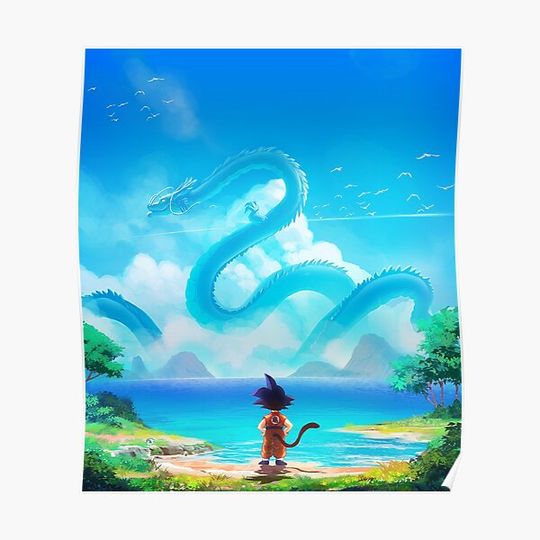 Discover Dragon Ball Z Wonder Boy Goku Kid Adventure - Dragon Ball Premium Matte Vertical Poster