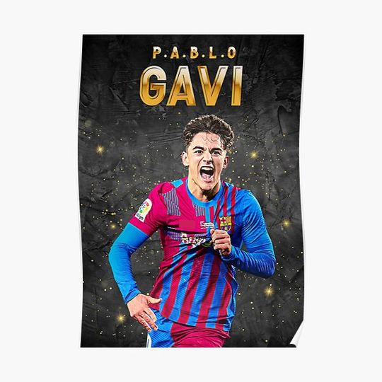Discover pablo gavi barcelona gold boy poster Premium Matte Vertical Poster