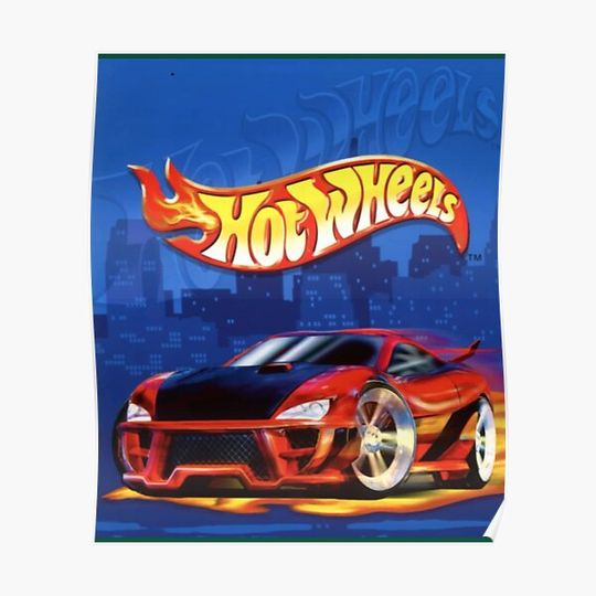 Discover Hot Wheels Blue Premium Matte Vertical Poster