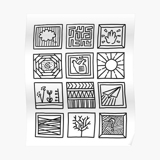 Discover White Space Wonder Autobiography 1 Abstract Minimalist Line Art Illustration/ Doodle Art Premium Matte Vertical Poster