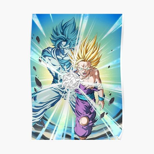 Discover Goku and Gohan Premium Matte Vertical Poster
