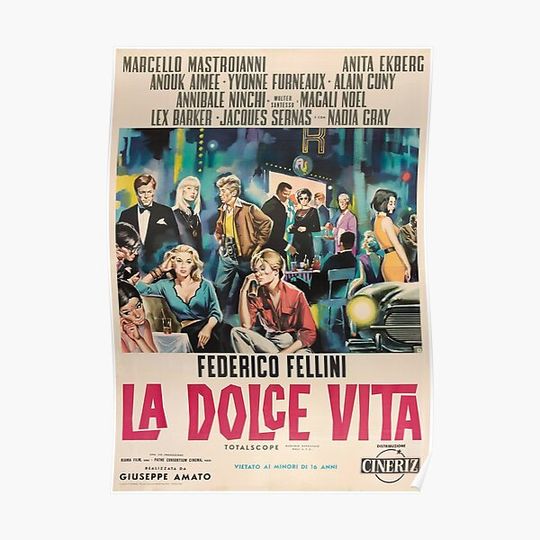 Discover La Dolce Vita Vintage Poster Premium Matte Vertical Poster