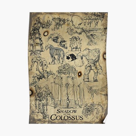 Discover Shadow of the Colossus - sketch poster Premium Matte Vertical Poster
