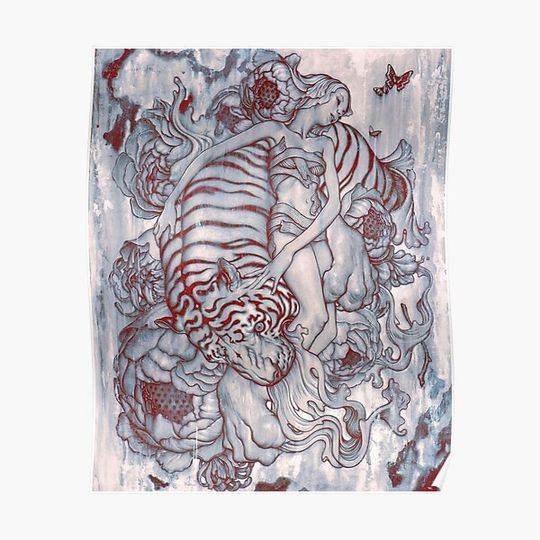 Discover James Jean Girl with Tiger Premium Matte Vertical Poster