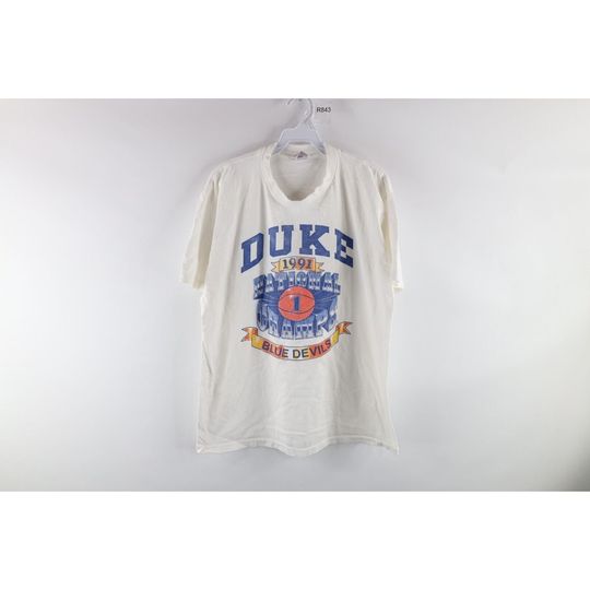 Discover Faded Duke University Basketball 1991 National Champions T-Shirt