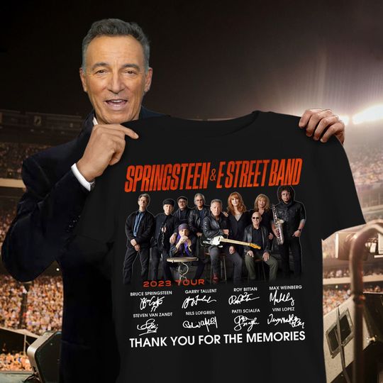 Discover Springsteen And Estreet Band 2023 Tour Signatures Shirt, Rock Tour 2023 Shirt