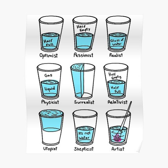 Discover Glass half empty meme - Artist edition Premium Matte Vertical Poster