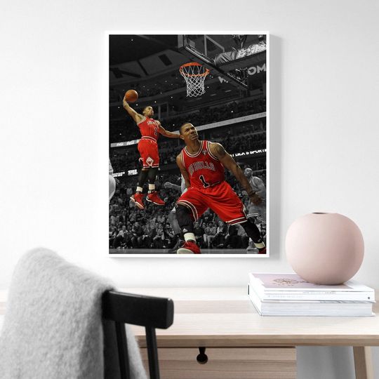 Discover Derrick Rose Poster, Derrick Rose, Dunk Poster, Basketball Poster