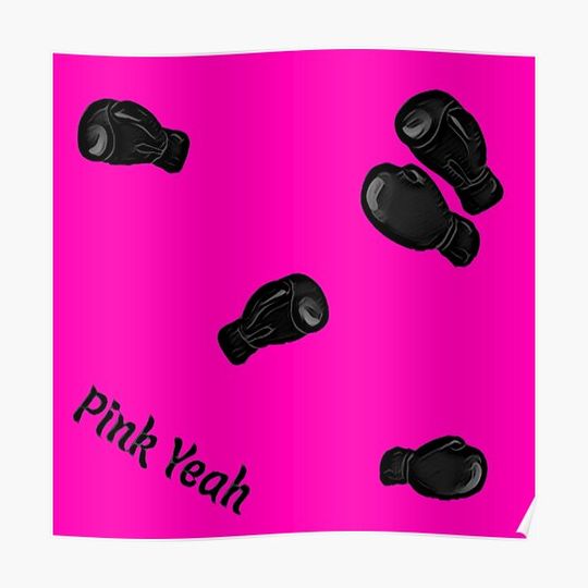 Discover Pink and Black Boxing Pattern Premium Matte Vertical Poster
