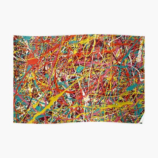 Discover Modern Abstract Jackson Pollock Painting Original Art Premium Matte Vertical Poster