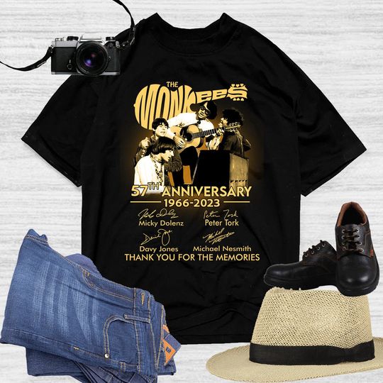 Discover The Monkees 56th Anniversary 1966-2022 Signatures T-Shirt,