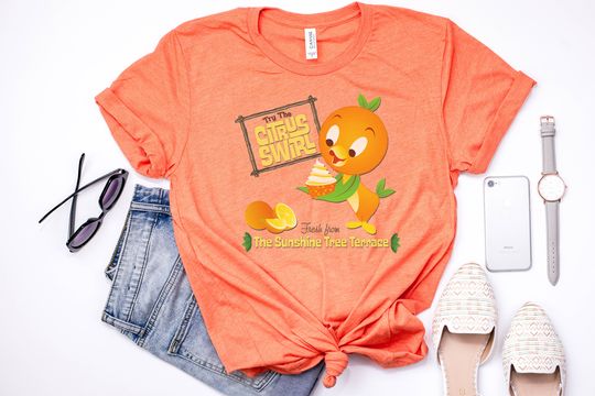 Discover Orange Bird Citrus Swirl Sunshine Tree Terrace T-Shirt