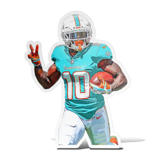 Discover Tyreek Hill Miami Dolphins Football Glossy Sticker Vinyl Laminate