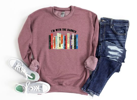 Discover I'm With The Banned Sweatshirt, librarian sweatshirt, library shirt