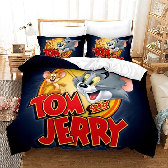 Discover Tom and Jerry duvet cover, Cartoon bedding set ,Tom and Jerry blanket