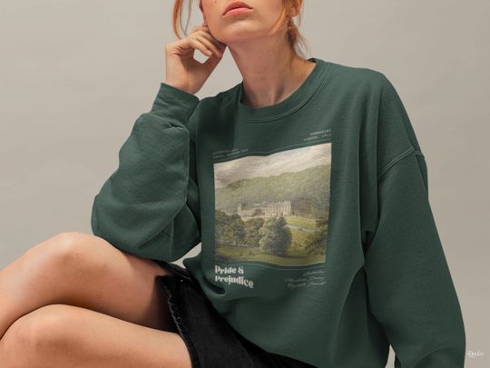 Discover Pride and Prejudice Sweatshirt, Jane Austen Shirt Elizabeth Bennet Mr. Darcy Pemberley Sweatshirt