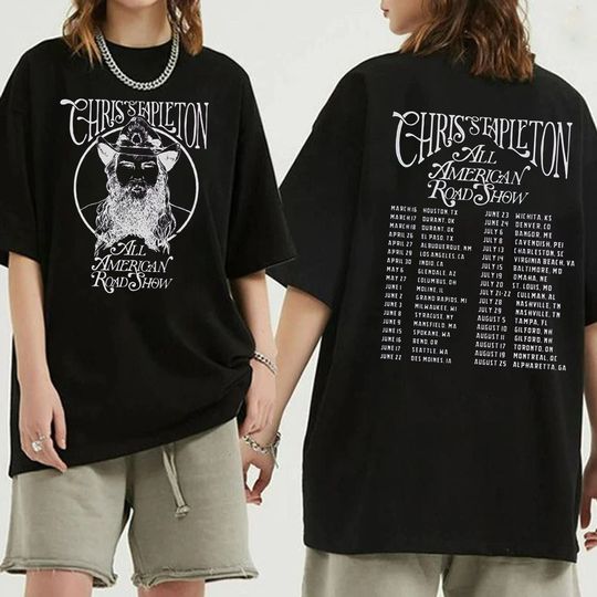 Discover 2 Sided Chris Stapletons All American Road Show Tour 2023 Shirt