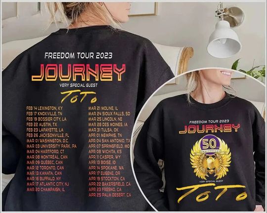 Discover Journey Freedom Tour 2023 50th Anniversary Shirt, Rock Tour Shirt, Journey 2023 Shirt