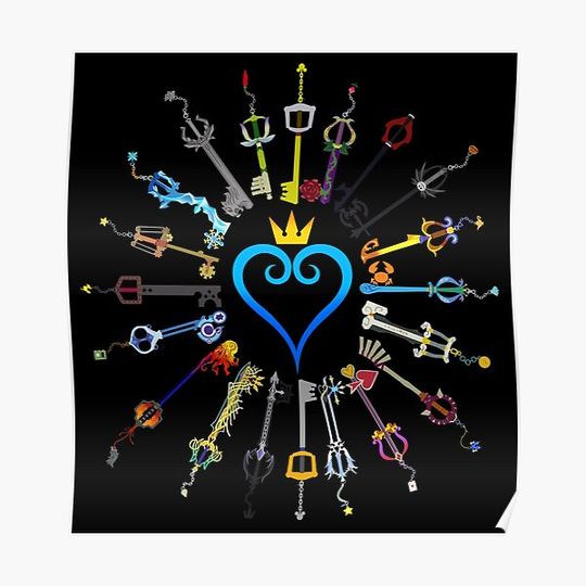 Discover Kingdom Hearts Keyblades Premium Matte Vertical Poster