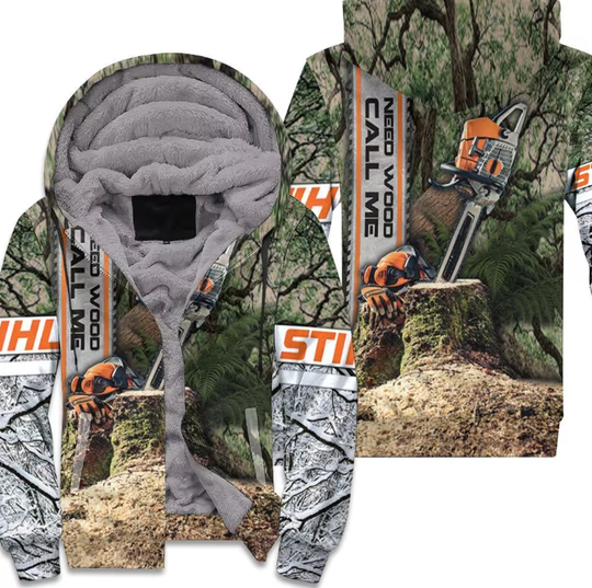 Discover Stihl Need Wood Call Me Logo For Lovers 3D Zip Hoodie