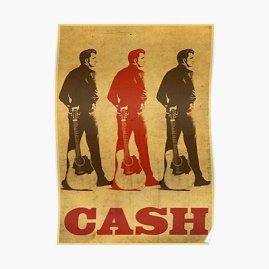 Discover Johnny Cash Triple Portrait Poster Premium Matte Vertical Poster