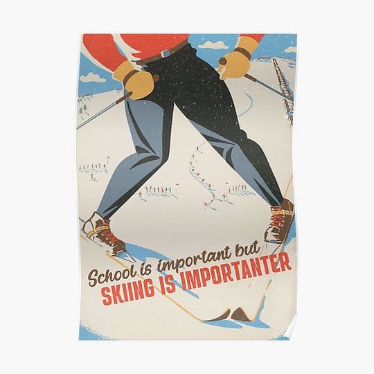 Discover Vintage Skiing Premium Matte Vertical Poster