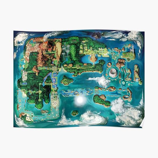 Discover Hoenn Map Premium Matte Vertical Poster