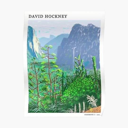Discover Yosemite Hockney Mountain Premium Matte Vertical Poster