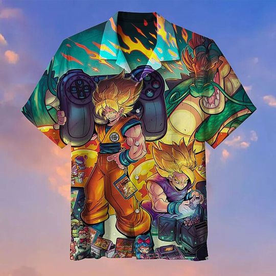 Discover Famous Japanese Anime 3D Print Hawaiian Shirt, Summer Vacation Hawaiian Shirt