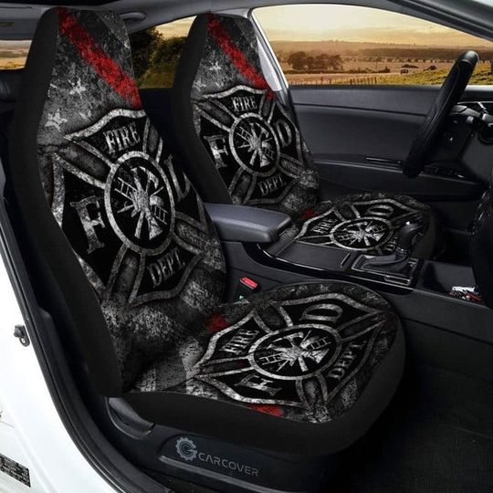 Discover Firefighter Car Seat Covers Custom Thin Red Line Car Accessories Firefighter Gifts