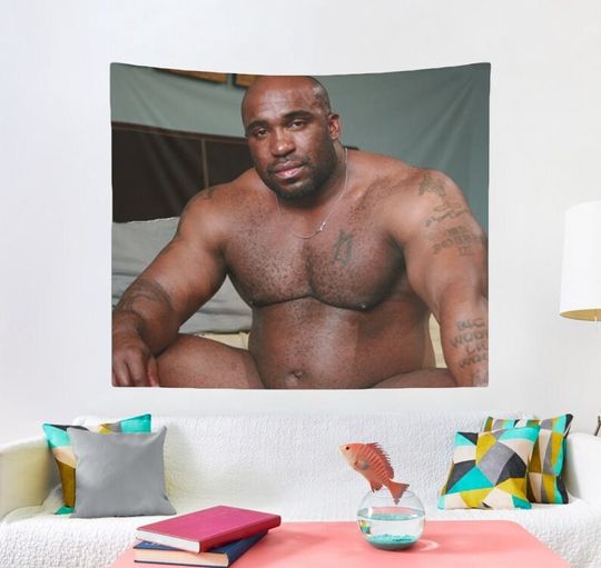 Discover Barry Wood Sitting On Bed Meme Tapestry, Hostel Dorm Decor