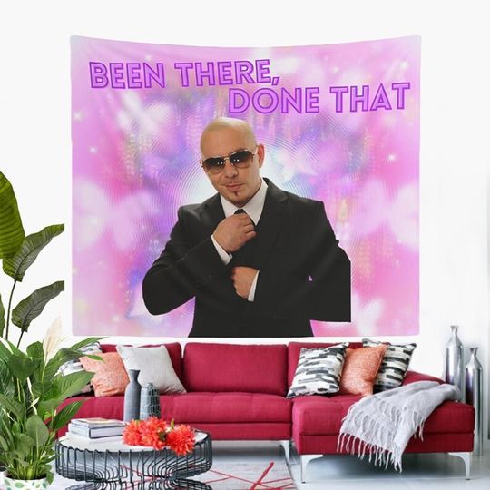 Discover Mr. Worldwide, Been There Done That Tapestry, Pitbull Wall Tapestry, Pitbull Wall Hanging