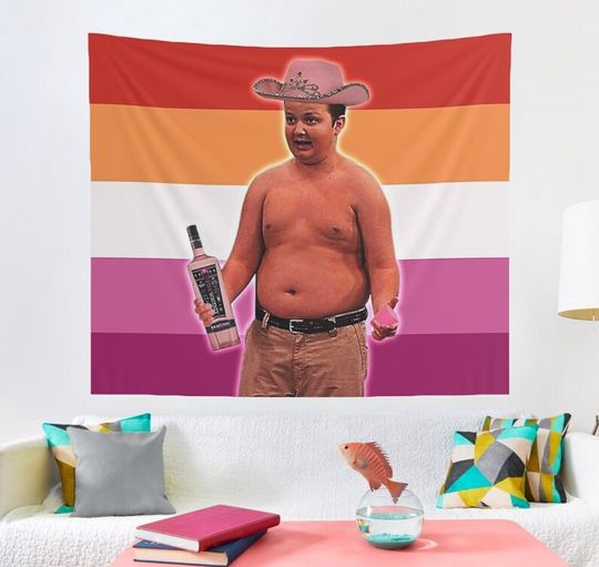 Discover Gibby - Lesbian Flag Tapestry, Hostel Dorm Decor, Funny Gibby