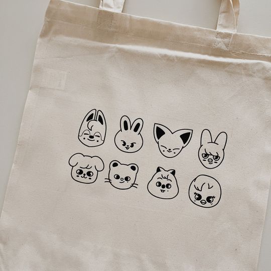 Discover Stray Kids "SKZoo" tote bag, Kpop tote bag, Gift for Kpop fan, Ecofriendly canvas bag