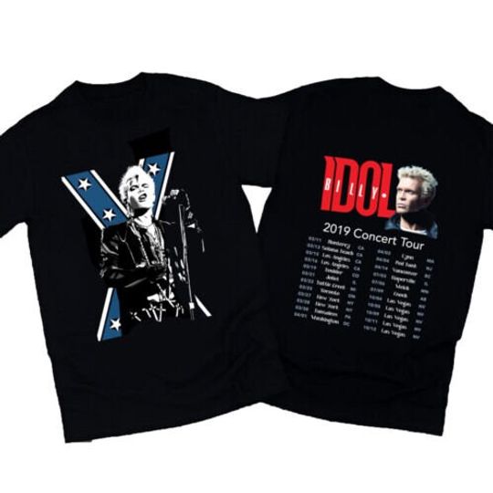 Discover Billy Idol 2019 Concert Tour 2 Sided Cotton Unisex All Size Shirt