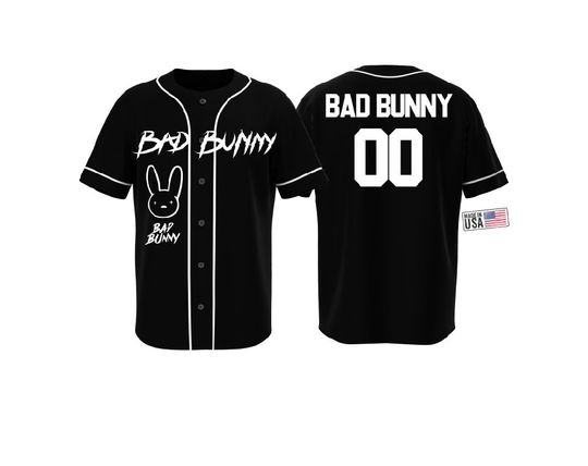 Discover Bad Bunny Baseball Jersey, Bad Bunny Black Baseball Jersey