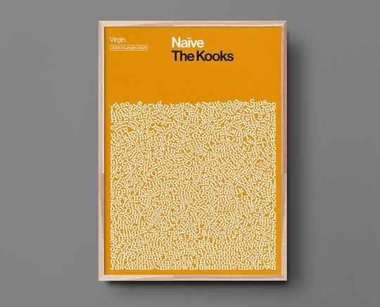 Discover The Kooks Poster, Naive, Song Lyrics Print, Indie Music, Wall Art Print, Rock Poster, Band Art