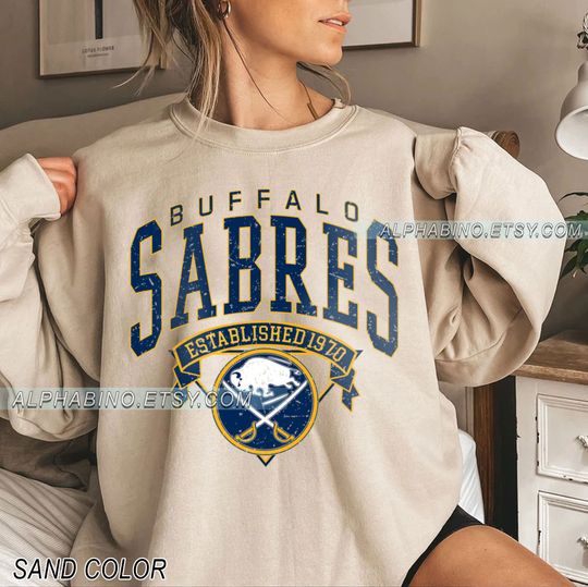 Discover Buffalo Sabres Sweatshirt Crewneck | Vintage Sabres Sweatshirt Buffalo Hockey