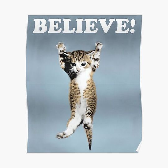 Discover Believe Cat Premium Matte Vertical Poster
