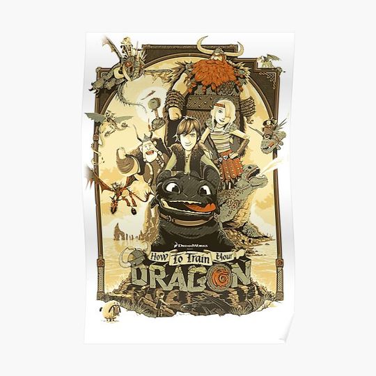 Discover How To Train Your Dragon - Movie Artwork Premium Matte Vertical Poster