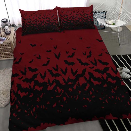 Discover Gothic Bedding Set - Swarming Bats Goth Bedding, Gothic Home Decor