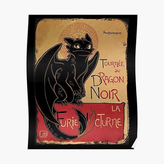 Discover Le Dragon Noir Premium Matte Vertical Poster