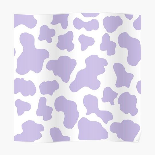 Discover Pastel purple cow print aesthetic  pattern Premium Matte Vertical Poster